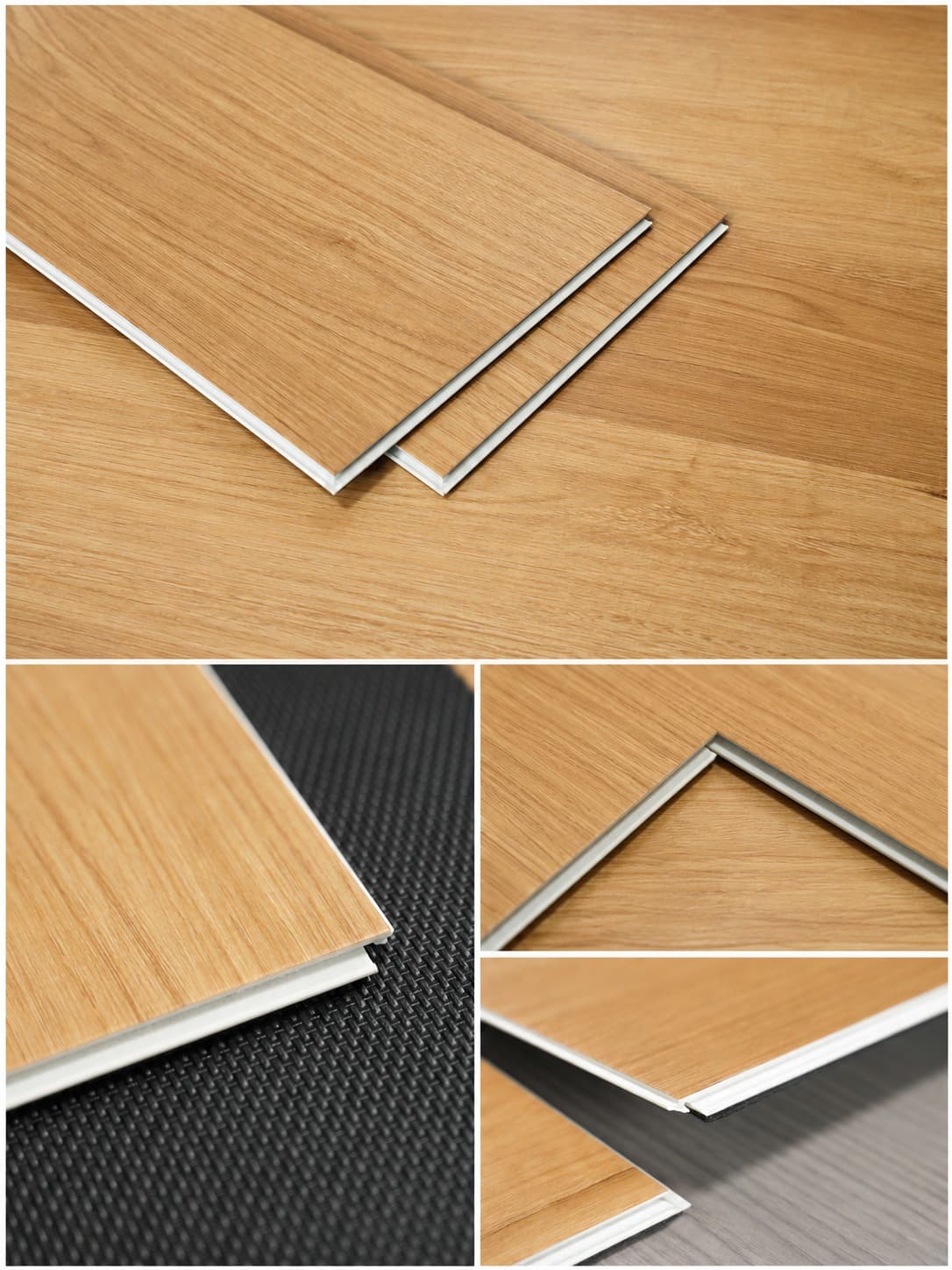 ProCraft hybrid plank showing the click edge and attached underlay